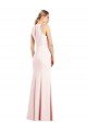 V-Neck Keyhole Back Crepe Trumpet Bridesmaid Dress / Prom Dress