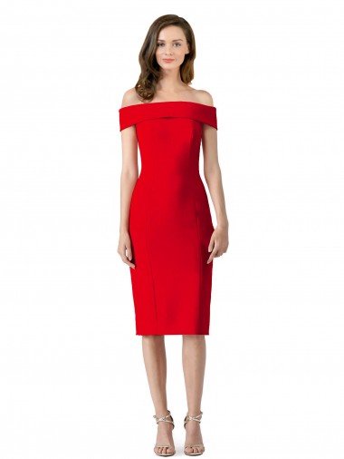 Shop Off the Shoulder Square Neck Cocktail Length Bridesmaid Dress / Prom Homecoming Dress London
