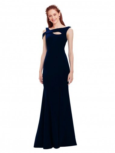 Shop Sleeveless Formal Crepe Mermaid Bridesmaid Dress / Prom Dress with Side Slit London