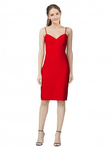 Shop Sleeveless Sheath Sweetheart Neckline Formal Crepe Bridesmaid Dress / Prom Homecoming Dress London