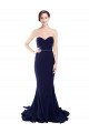 Strapless Sweetheart Neckline Crepe Bridesmaid Dress / Prom Dress with Satin Waistband