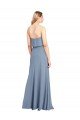 High Neck Sheath Sleeveless Stretch Formal Crepe Bridesmaid Dress / Prom Dress