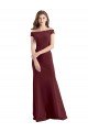 Off the Shoulder Fit and Flare Stretch Crepe Bridesmaid Dress / Prom Dress