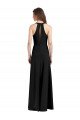 Sleek Halter V-Neck Long A-Line Stretch Formal Crepe Bridesmaid Dress / Prom Dress with Front Slit