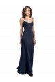 Fit and Flare Scoop Neck Long Sleeveless Stretch Formal Crepe Bridesmaid Dress / Prom Dress