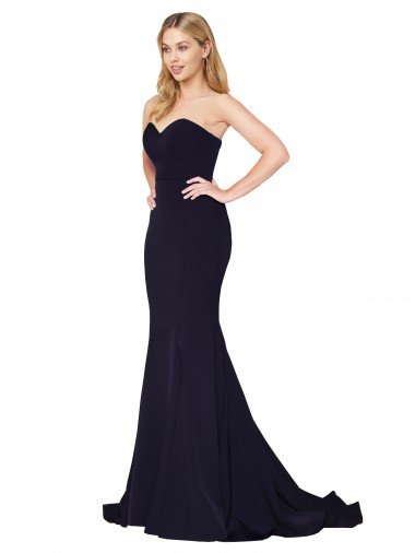 Shop Sweetheart High Neck Sweep Train Sleeveless Formal Crepe Bridesmaid Dress / Prom Dress London