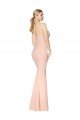 Sweetheart Shirred Neck Long Floor Length Formal Crepe Bridesmaid Dress / Prom Dress