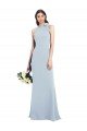 Halter Bow Neck Open Back Soft Full Length Trumpet Bridesmaid Dress / Prom Dress
