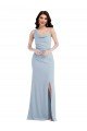 One Shoulder Draped Cowl Neck Maxi Bridesmaid Dress / Prom Dress