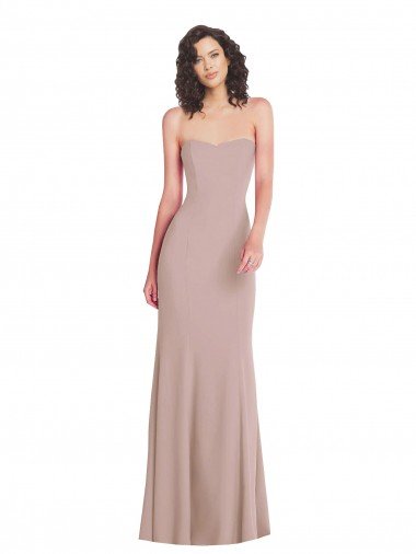 Shop Strapless Princess Line Formal Crepe Mermaid Bridesmaid Dress / Prom Dress London