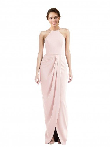 Shop Halter Draped Tulip Skirt Maxi Bridesmaid Dress / Prom Dress London