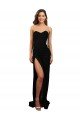 Corset Style Strapless Formal Crepe Bridesmaid Dress / Prom Dress with High Split