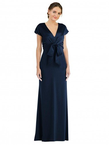 Shop Soft Bow Blouson Bodice Trumpet Formal Crepe Bridesmaid Dress / Prom Dress London