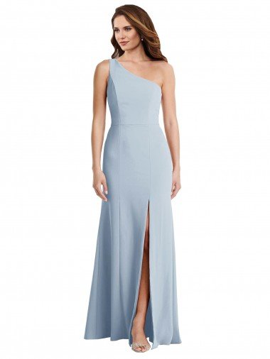 Shop Bold One Shoulder Trumpet Maxi Formal Crepe Bridesmaid Dress / Prom Dress London