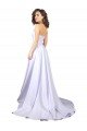 Simple Sweetheart A-Line Long Crepe Beach Wedding Dress with Front Slit