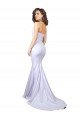 Simple Long Strapless Sweetheart Mermaid Crepe Beach Wedding Dress