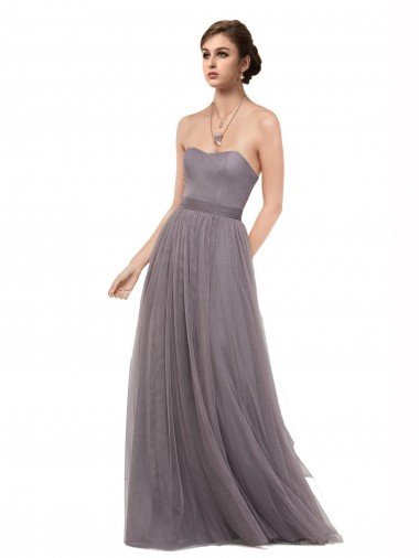 Shop Strapless Tulle Bridesmaid Dress with Waistband London