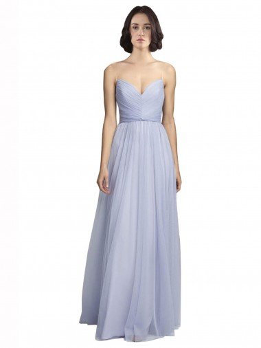 Shop Spaghetti Strap Tulle Bridesmaids Dress with Ruched Bodice London