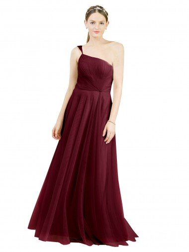 Shop One Shoulder Floor Length Long Tulle Bridesmaid Dress London