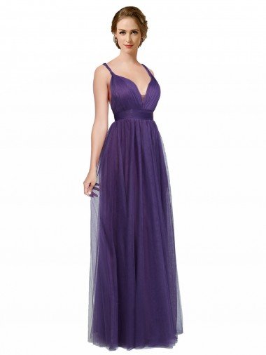 Shop Twisted Straps Sweeheart Long Tulle Bridesmaid Dress Open Back London