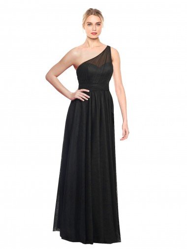 Shop Ruched One Shoulder Tulle A-Line Bridesmaid Dress London