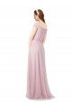 Off the Shoulder Long A-Line Tulle Bridesmaid Dress