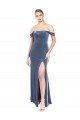 Draped Sleeves Wide Scoop Neck Off the Shoulder Velvet Bridesmaid Dress / Prom Dress