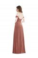 Off the Shoulder Flounce Sleeve Velvet Maxi Bridesmaid Dress / Prom Dress