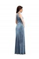 One Shoulder Draped Velvet Maxi Bridesmaid Dress / Prom Dress