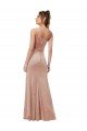 One Shoulder Formal Stretch Velvet Bridesmaid Dress / Prom Dress with Front Slit