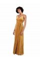Romantic Velvet Floor Length Formal Bridesmaid Dress / Prom Dress with Wrap Detail