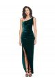 One Shoulder Velvet Front Wrap Bridesmaid Dress / Prom Dress 